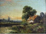 Robert Fenson View with a Cottage by a Stream USA oil painting artist